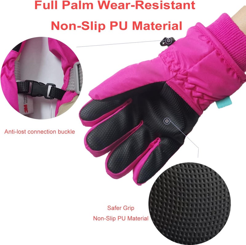 7-Mi Kids Winter Warm Water-Resistant Gloves for Skiing/Snowboarding/Cycling/Riding Outdoor Activities Children Mittens - Image 4